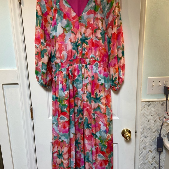 Soft Surroundings Dresses & Skirts - Soft Surroundings Floral Long Sleeve Maxi Dress